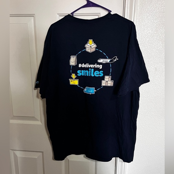 Amazon Peak 2019 #delivering smiles Men's Navy Blue T-Shirt Size 3x - Picture 3 of 5